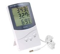 DIGIFLEX Termómetro Higrómetro LCD - Interior Exterior Preciso | Control de temperatura y humedad, lectura interior/exterior, doble sensor, pared o escritorio