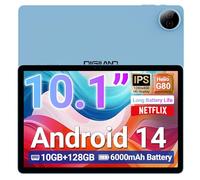DigiLand Tab R10 PRO Tablet 25.7 cm - Android 14, MTK MediaTek Helio G80 Octa-Core Procesador, pantalla táctil HD IPS de 10.1 pulgadas, batería de 10 horas, Bluetooth 5.0, cámaras duales de 8MP +