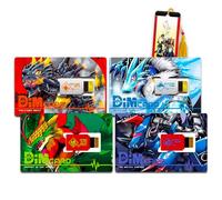 Digimon Paquete de tarjetas Dim - Paquete con tarjetas de héroe vital, incluyendo Ermitaño en la selva, Nu Metal Empire, Volcanic Beat y Blizzard Fang Plus Bookmark | Digimon Dim Cards