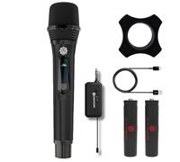 DIGIMORE Micrófono inalámbrico UHF para canto, batería de 8 horas, alcance de 48,8 m, carga tipo C, micrófono inalámbrico para fiestas en casa, fiestas al aire libre, canto, aulas (D-340 negro)