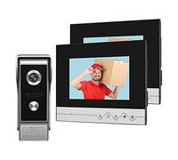 Diginex Hfeng Video Intercom System 2 Monitors Video Door Phone Pantalla de 7 Pulgadas Clear para Home Video Door Bell Camera Night Vision MAX a 100 Metros
