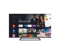 DIGIQUEST Smart TV 40", sin marco, Full HD, Android Google TV, Wi-Fi, LCN Tivùsat, sintonizador doble, reproductor multimedia con función CEC, base central, color negro [clase de nergética