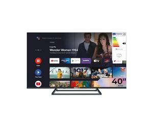 DIGIQUEST Smart TV 40", sin marco, Full HD, Android Google TV, Wi-Fi, LCN Tivùsat, sintonizador doble, reproductor multimedia con función CEC, base central, color negro [clase de nergética