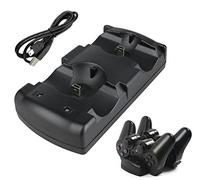 DIGISHUO PS3 Controlador Dual Charger Dock Stand para Sony Playstation 3 PS Move Controller inalámbrico Dualshock 3 Carga 2 USB PS3 Cable Compatible Puertos con Indicadores LED Negro