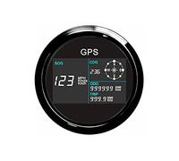 Digital 85mm GPS Velocímetro con luz de fondo de 7 colores. LCD Contador de viaje de kilometraje ajustable del odómetro for el barco de coches 12V 24V(BN)