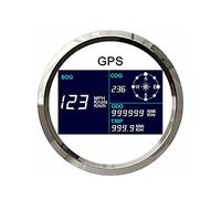 Digital 85mm GPS Velocímetro con luz de fondo de 7 colores. LCD Contador de viaje de kilometraje ajustable del odómetro for el barco de coches 12V 24V(WS)