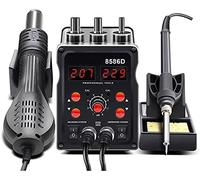 Digital Abs Soldering Station,Digital Display Hot Air Rework Station 2 in 1 8586D Soldering Station,Solder Station 100-480℃ Adjustable Temperature, Led Display, HUANGHAIQIU