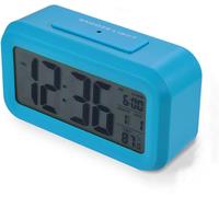 Digital actualizado, Pantalla LED de 4,3 Pulgadas con Temperatura más Grande Control de luz de Silencio portátil Calendario de repetición de Brillo con Reloj Despertador a Pilas Mesita de Noche