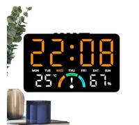 Digital Alarm Clock | Nightstand Clock With Humidity Display | Temperature Display | Led Screen Temp Displays For Heavy Sleepers Students Seniors Adults Children Home Office Hotel Dorm Bedroom Study