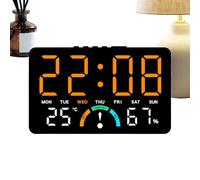 Digital Alarm Clock, Temperature Display Device, Nightstand Clock with Humidity Display, LED Timepiece with Silent Function, Home Sleep Accessory, Heavy Sleepers Students Seniors Adults Children Offic