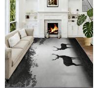Digital Art - Alfombra lavable a máquina, 140 x 200 cm, antideslizante, diseño de bosques, ciervos, para salón, dormitorio, comedor, habitación de los niños, mesita de noche, cocina y salón