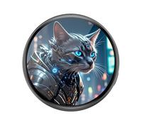 Digital Badge, Anime Photo Display, 2.09x2.09x0.2 Inch Video Screen, Cosplay Gadget with Grip, Trade Show Accessory with Modern Design, Home Accessories for Collectors Fans Students Kids Teens Travel