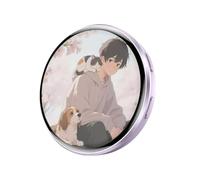Digital Badge Pin - 4.3cm Rechargeable Screen Electronic Brooch, Mini Video Photo Display Pins Badge, Smart LED Digital Pin for Anime Fans Women Men Backpack Clothing Fashion Accessory