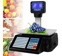 Digital Balanza Cocina Báscula contadora de precios con pantalla, impresión de etiquetas y computación digital, ideal para pesaje de alimentos en supermercados y tiendas minoristas.