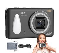 Digital Camera, Compact Camcorder, 4K HD 18X Zoom, Anti-Shake Autofocus, Photography Gift for Students for Travelling, Camping, School, Studio, Birthday, Outdoor and Indoor, Red, Pink, White