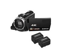 Digital Camera, Videocámara Digital de videocámara 4k 1080p 48MP WiFi Digital 16x Zoom Camader grabadora con Pantalla táctil capacitiva de 3 Pulgadas IR Vista infrarroja(Black 2pcs Batteries)