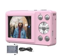 Digital Cameras, Photo Camera, Small Camcorder with Zoom and Anti-Shake, Autofocus Vlogging Device with 2.4in Screen for Travel, Wedding, Birthday, Student, White, Pink, Black