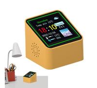 Digital Clock With Weather - Smart Temperature Humidity Sensor Display Clock | Indoor Weather Station Desk Small Electronic Clocks For Climate Monitoring Home