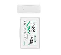 Digital Con Pronóstico Meteorológico 3 Alertas De Sensores Y Reloj Radio Para La Estación Meteorológica Inalámbrica Los Sensores Interiores Aire Libre Con Luz Fondo