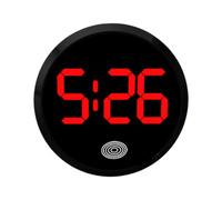 Digital Dashboard Clock, Car Electronic Clock, LED Touch Display, Stylish Alloy Build, Round Shaped, Ideal for Night Driving Accessory, 1.81 Inches, White, Green, Red, 1 Piece