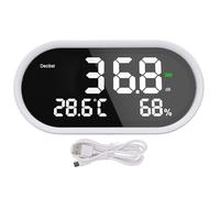 Digital Decibel Meter Sound Level Meter High Accuracy 30 130dBA LCD Display Desktop Temperature Humidity Noise Meter for School Hospital Home Office with Rechargeable Battery USB C
