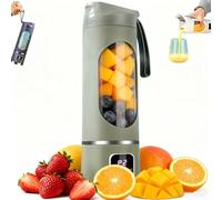 Digital Display Juicer-Smart LED Display, Diet-Friendly Personal Fruit Cup Blenders with Leak Proof Design for Shakes and Smoothies, Portable for Home & Travel, 450ML (Green)