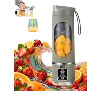 Digital Display Juicer-Smart LED Display, Smart LED Displays Portable Fruit Cup Blenders, Electric USB, Diet-Friendly Portable Multimode Blender for Home & Travel (Army green)