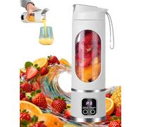 Digital Display Juicer-Smart LED Display, Smart LED Displays Portable Fruit Cup Blenders, Electric USB, Diet-Friendly Portable Multimode Blender for Home & Travel (White)