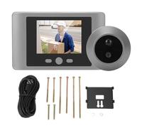 Digital Door Viewer 2.8 Inch LCD Night PIR Motion Detection Front Door Peephole Camera with HD Recording for Home Security ABS Black