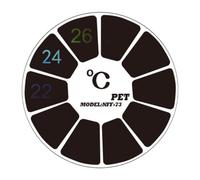 Digital Fish Tank Thermometer - PET Aquarium Temperature Monitor | Compact 2x2-inch black fish tank thermometer featuring a clear 18°C-36°C temperature range for easy aquarium monitor