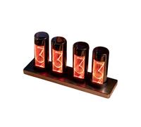 Digital Glow Tube Clock Metal Wood RGB Table Clock LED Silent Luxury Electronic Desktop Clocks Vintage Digital Watch