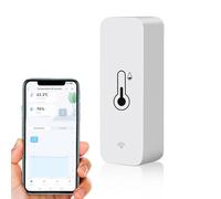 Digital Higrómetro Termómetro Casa, Inteligente Mini Termometro Interior WiFi, Medidor Temperatura y Humedad Control Remoto Para el Sótano de Invernadero, Compatible con Alexa Google Home