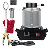 Digital Horno De FusióN De Oro,Temperatura MáX. 1150 ℃,Horno De FusióN EléCtrico Con Crisol Grafito De 1/2/3Kg Para FundicióN Y RefinacióN Metales Preciosos,Para Oro/Plata/Aluminio(With-netting,2kg)