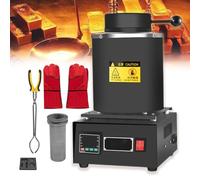 Digital Horno De FusióN De Oro,Temperatura MáX. 1150 ℃,Horno De FusióN EléCtrico Con Crisol Grafito De 1/2/3Kg Para FundicióN Y RefinacióN Metales Preciosos,Para Oro/Plata/Aluminio(No-netting,1kg)