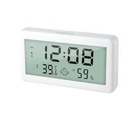 Digital Indoor Thermometer Hygrometer with Time Date Display Comfort Indicator Alarm Clock Chime Function for Home Office Baby Room Greenhouse (White)