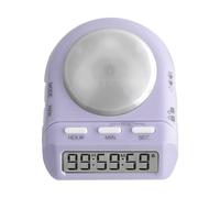 Digital Kitchen Timer | Vibrating Countdown Alarm ABS Silicone 7.5×5cm Violet LR44 Powered Portable Baking Study Work Reminder Clock Light Alert Household Classroom School Office Education Focus Tool