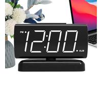 Digital LED Clock - Rotatable Red Digit Display LED Alarm Clocks, Bright Adjustable Nightstand Digital Desk Clocks, Modern Time Display Clock for Living Room Kitchen Office Classroom Hotel Apartment