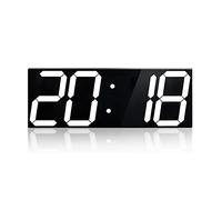 Digital Led Wall Clock 3D Alarm Clock With Remote Control, 12/24 Hour Date Display, 18", Suitable For Kitchen Gym Living Room Home Office, LJJY-KK
