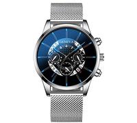 Digital Literal Layer Mesh Belt Men Dial Cool Watch Multi Fashion Quartz Men's Watch Watches Boys, E., talla única