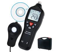 Digital Lux Meter 0-200.000 Lux - Registrador de datos USB para Windows 10/8/7/Vista/XP, 21.000 memoria, rango automático, pantalla retroiluminada, Fc/Lux conmutable, sensor desmontable