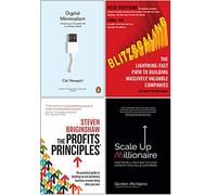 Digital Minimalism, Blitzscaling, The Profits Principles, Scale Up Millionaire 4 Books Collection Set