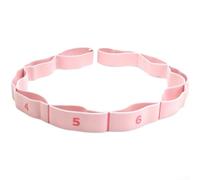 Digital Multi-Ring Yoga Stretch Strap High Elastic Nylon Resistance Band For Fitness Training Dance Posture Correction and Rehabilitation Exercises Purple 100 Cm Length (Pink)