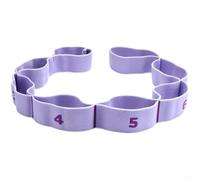 Digital Multi-Ring Yoga Stretch Strap High Elastic Nylon Resistance Band For Fitness Training Dance Posture Correction and Rehabilitation Exercises Purple 100 Cm Length (Purple)