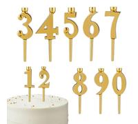 Digital Number Candle Holders - 10 Pieces Birthday Party, Supplies Cake Decoration Material Long Tail Accessory for Party Planners Home Bakers Retail Stores Retirement Graduation Bakeries FamilyDigita