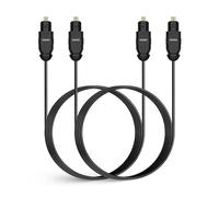 Digital Optical Audio Cable,1.8 Meters,Slim Fiber Optic Cable Ultra-Thin Gold Plated Toslink Cable Digital S/PDIF Audio for Soundbar Av Receivers, TV Sound Bar, Game Console Slim Optical Cord