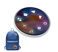 digital: pantalla de broche inteligente con pantalla táctil de 5,8 * 5,8 cm, pantallas Gif de foto animada, accesorio de pin HD portátil | Etiqueta de nombre electrónica recargable para mochila