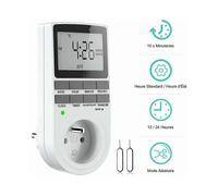 Digital Programmable Socket, Weekly Digital Timer with LCD Display, 12H/24H/7Days Power Outlet Timer, Energy Saving for Home Appliances and Lighting (