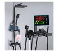 Digital tatic Shower Column, 4-Way Rain Shower Set, Modern Bathroom Faucet with LED Display, ry Shower System for Home, Adjustable Temperature Control