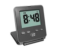 Digital Travel Alarm Clock - No Bell, No Whistle, Loud Alarm, Snooze, Compact And Lightweight, 2 Aaa Batteries Powered, Black