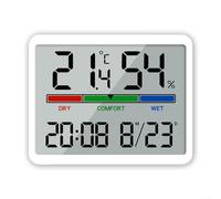 Digital Wall Clock LCD para temp Humidity 3.5in Black Digital(White) | Shows time, date, day, para temp, humidity; clear 3.5in LCD screen para ideal for seniors and low vision